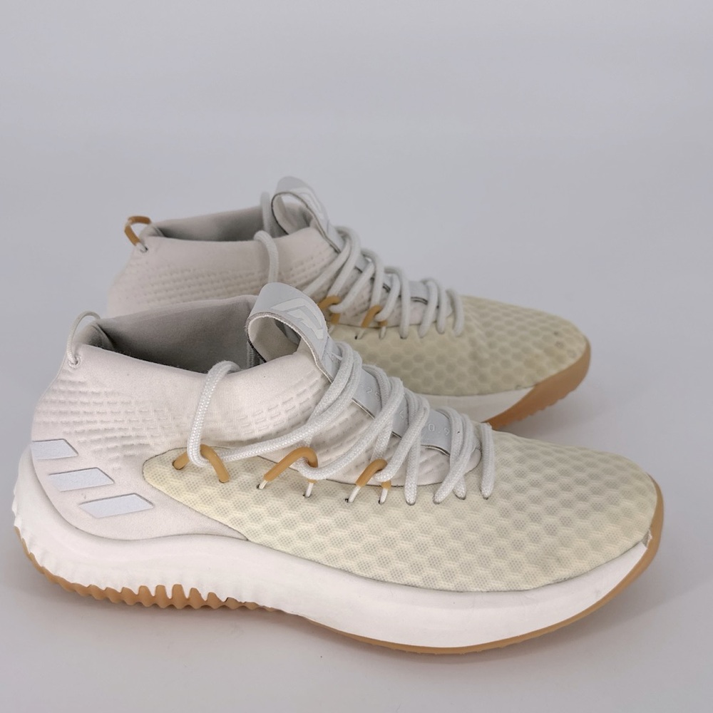 Adidas - Dame 4 "Un-Dyed" White Running‎ Sneakers - Men's US sz 6.5